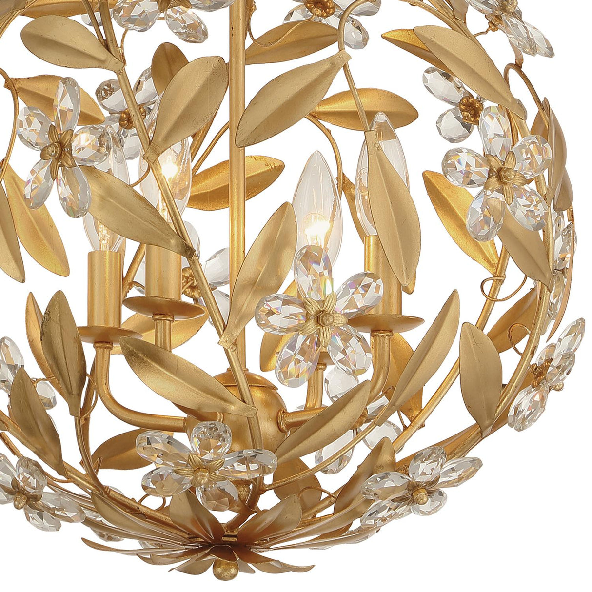 Crystorama Marselle 4 Light Antique Gold Mini Pendant