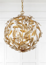 Crystorama Marselle 4 Light Antique Gold Mini Pendant