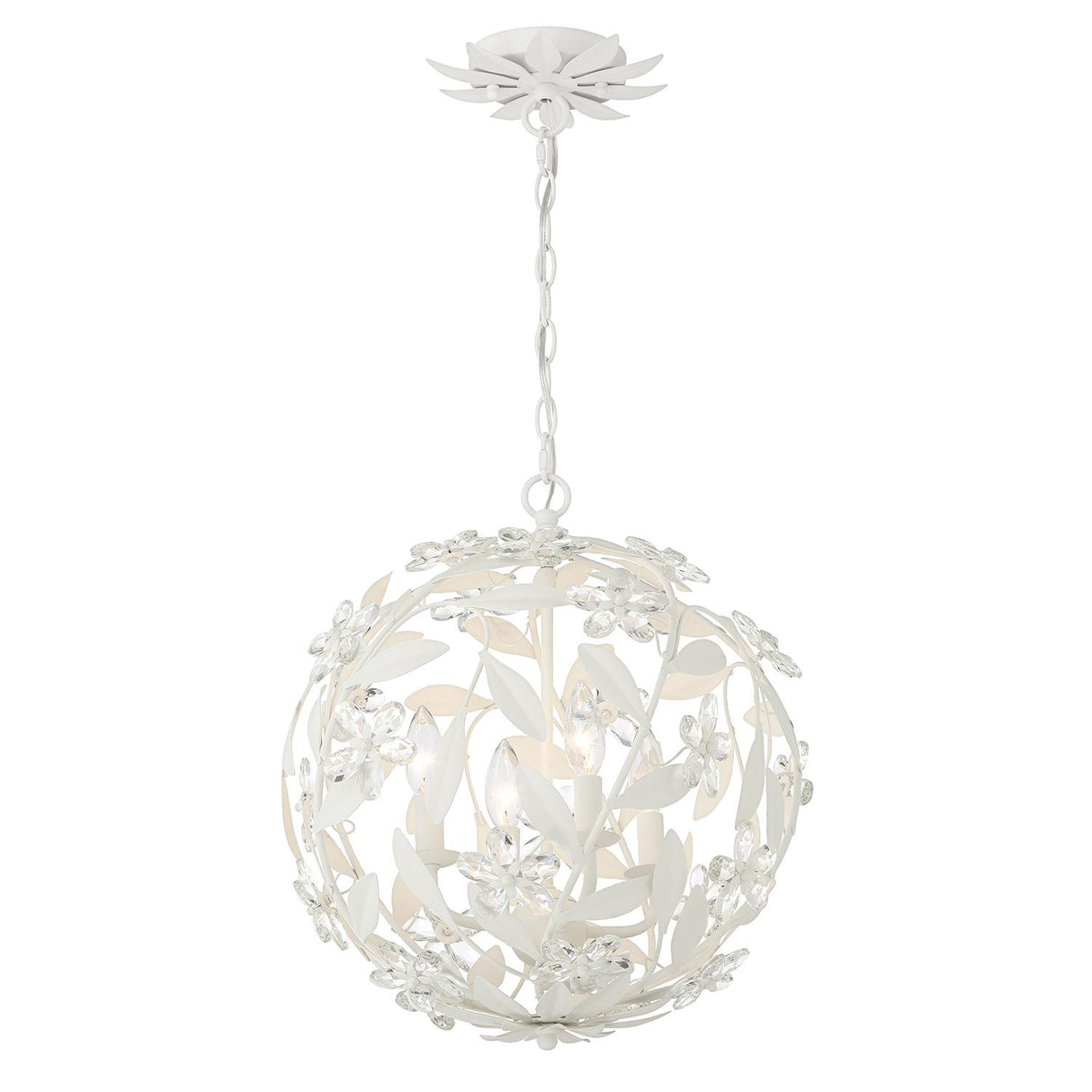 Crystorama Marselle 4 Light Matte White Mini Pendant