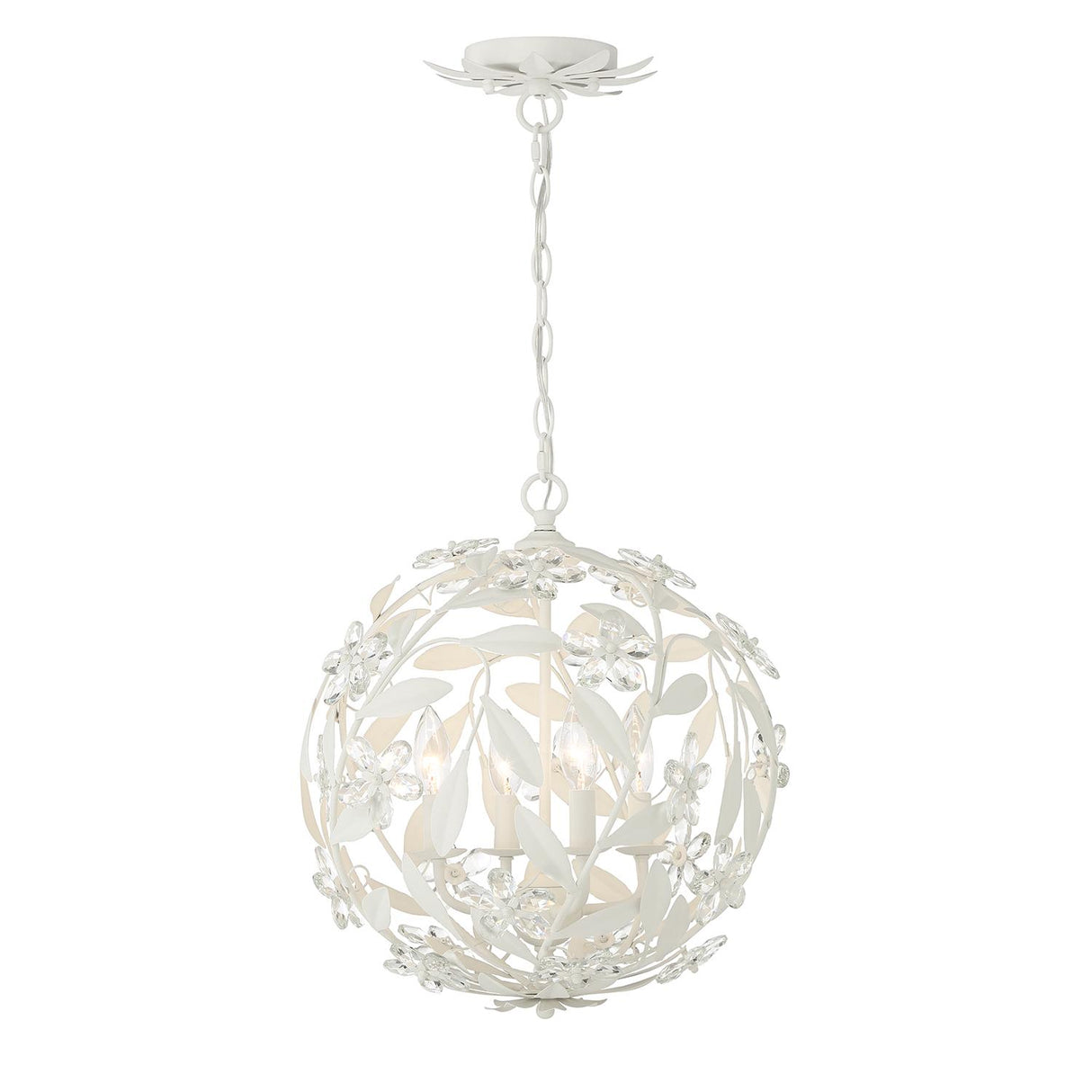 Crystorama Marselle 4 Light Matte White Mini Pendant
