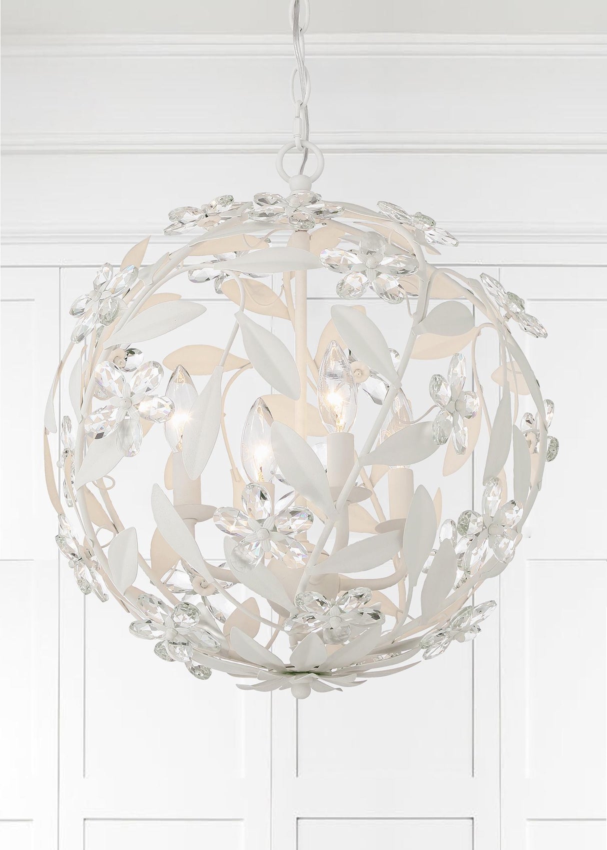 Crystorama Marselle 4 Light Matte White Mini Pendant