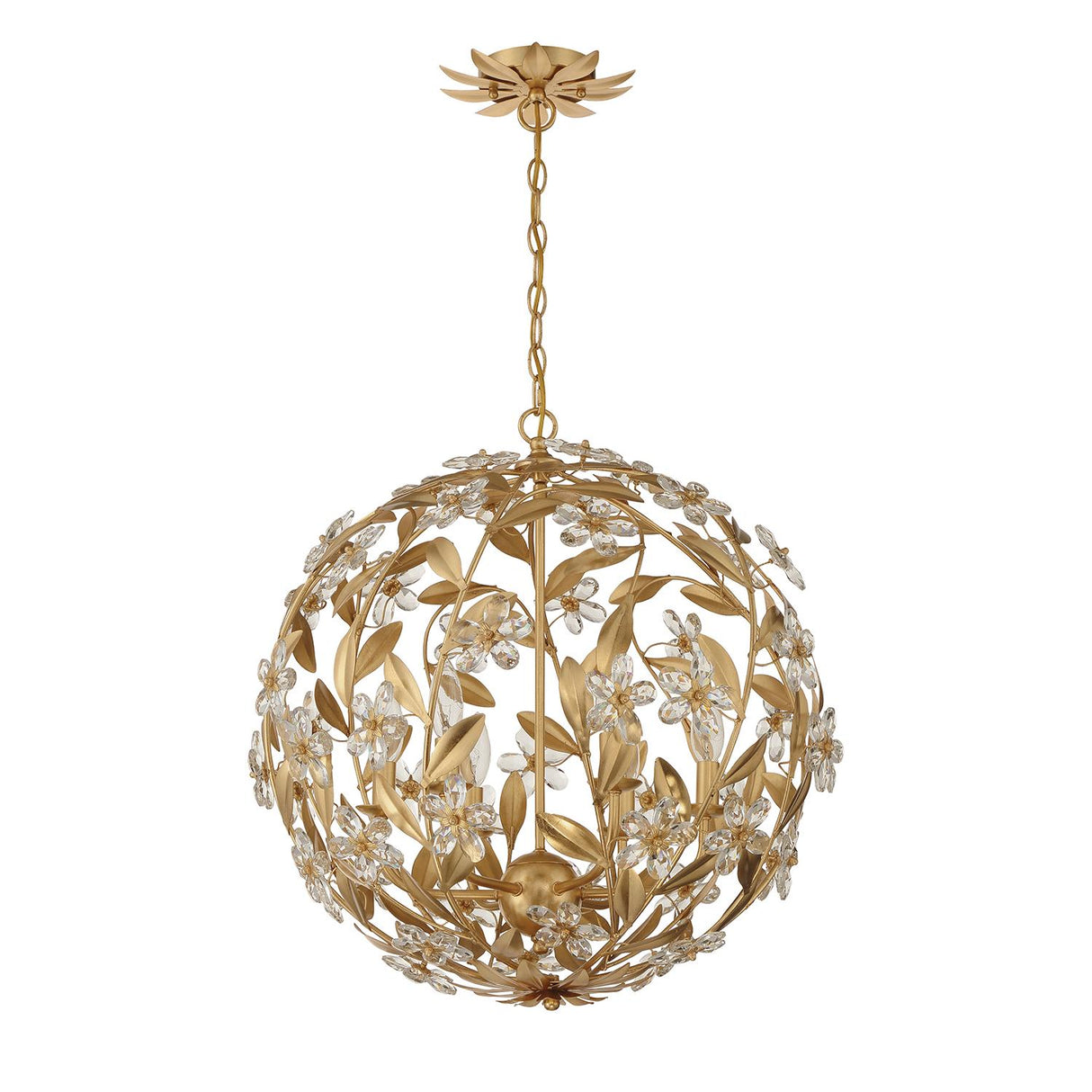 Crystorama Marselle 6 Light Antique Gold Pendant