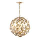Crystorama Marselle 6 Light Antique Gold Pendant