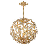 Crystorama Marselle 6 Light Antique Gold Pendant