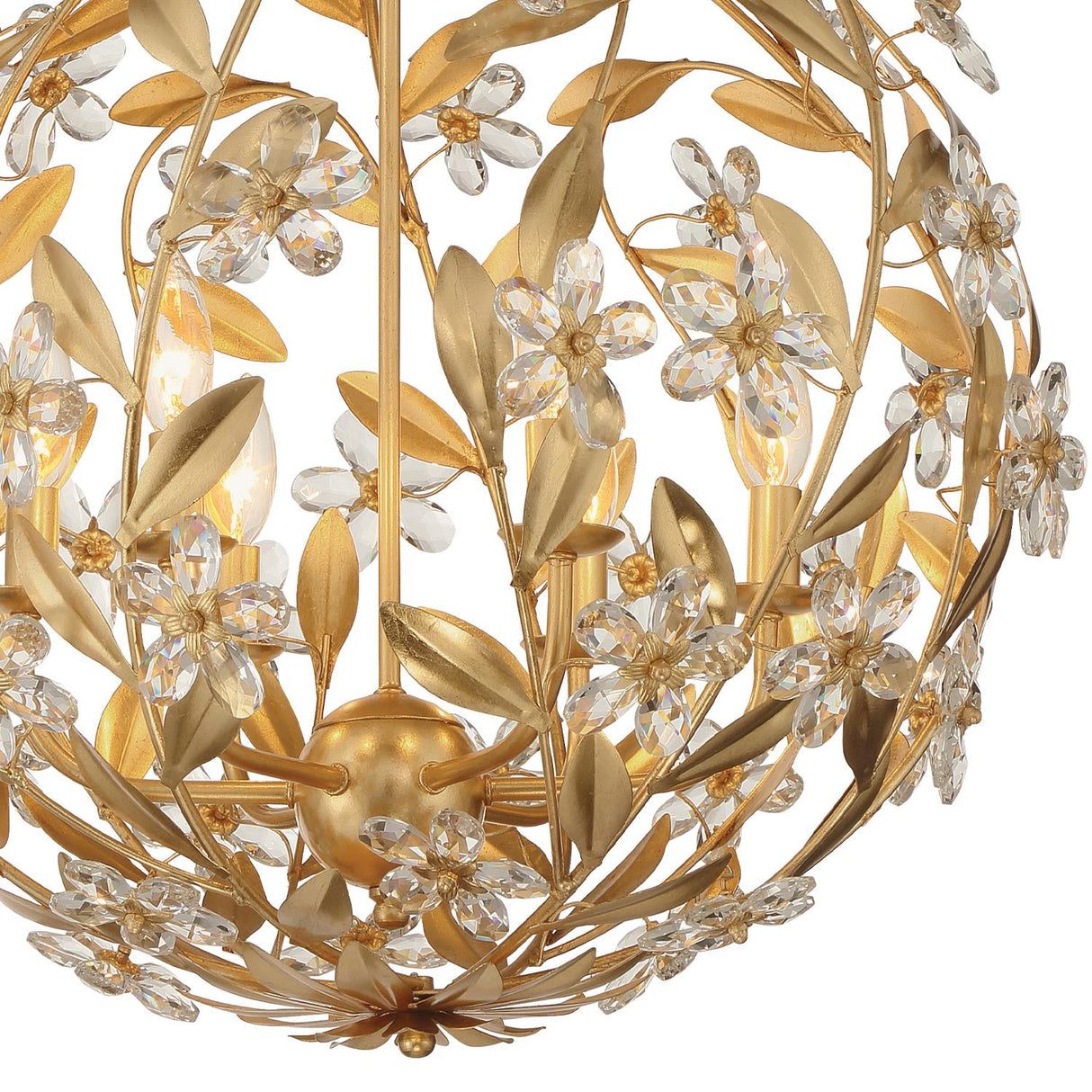 Crystorama Marselle 6 Light Antique Gold Pendant
