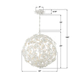 Crystorama Marselle 6 Light Matte White Pendant