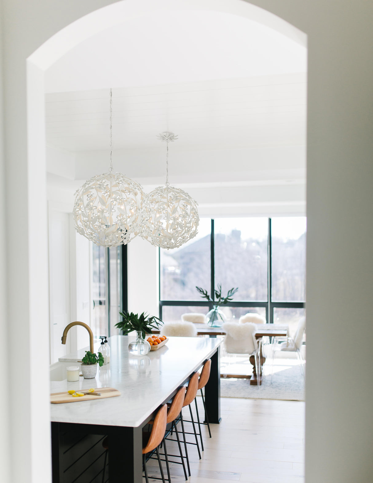 Crystorama Marselle 6 Light Matte White Pendant