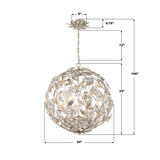 Crystorama Marselle 6 Light Antique Silver Pendant