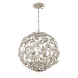 Crystorama Marselle 6 Light Antique Silver Pendant