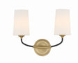 Crystorama Niles 2 Light Black Forged + Modern Gold Sconce