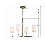 Crystorama Niles 4 Light Black Forged + Modern Gold Chandelier