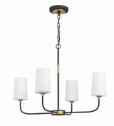 Crystorama Niles 4 Light Black Forged + Modern Gold Chandelier
