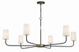 Crystorama Niles 6 Light Black Forged + Modern Gold Chandelier