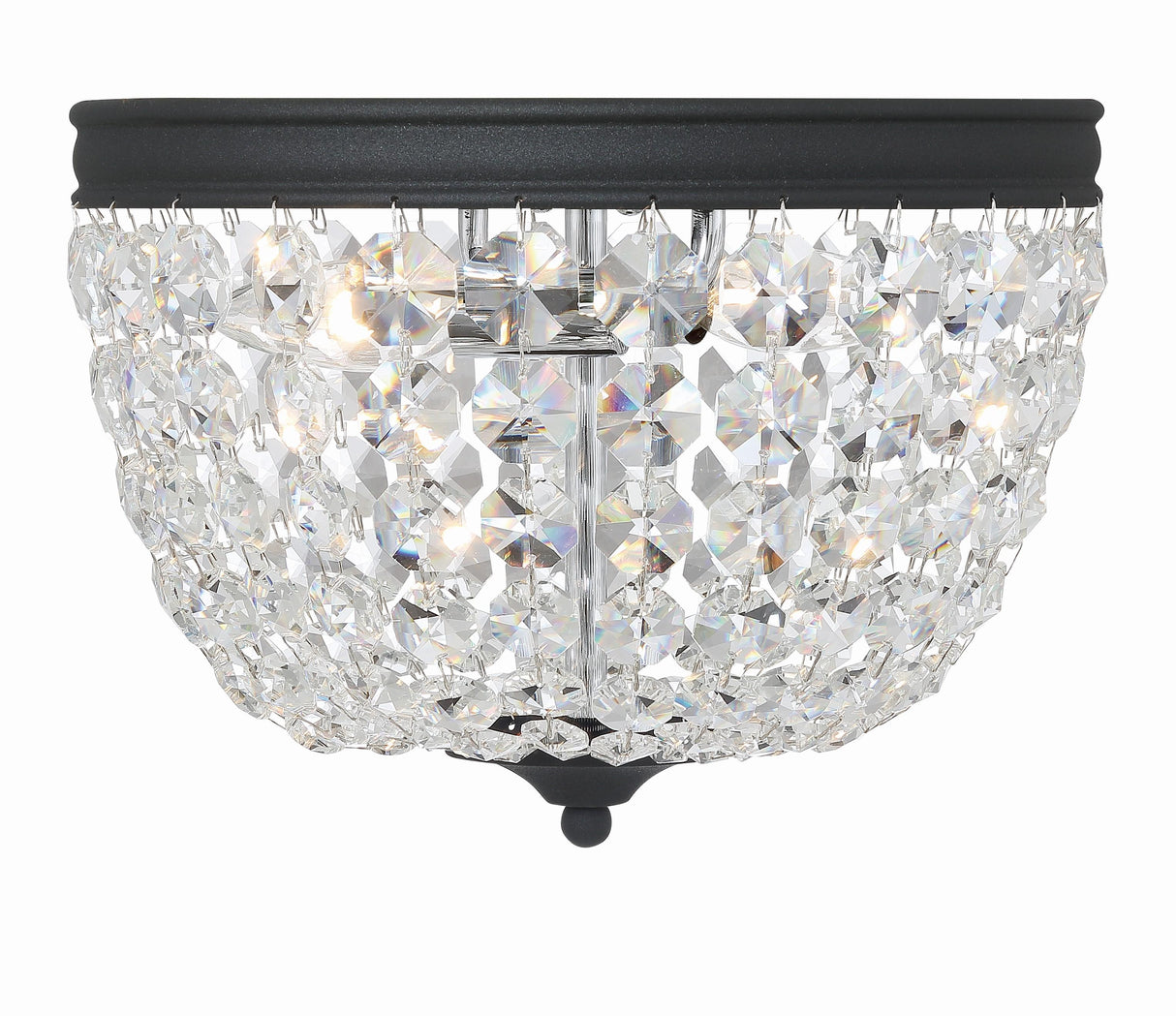 Crystorama Nola 2 Light Black Forged Flush Mount
