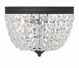 Crystorama Nola 2 Light Black Forged Flush Mount