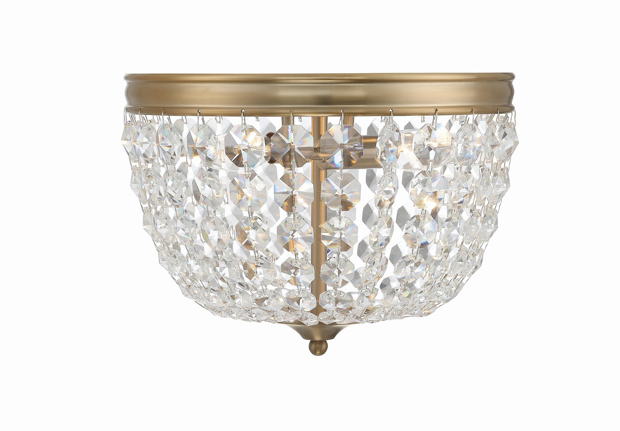 Crystorama Nola 2 Light Vibrant Gold Flush Mount