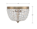 Crystorama Nola 2 Light Vibrant Gold Flush Mount