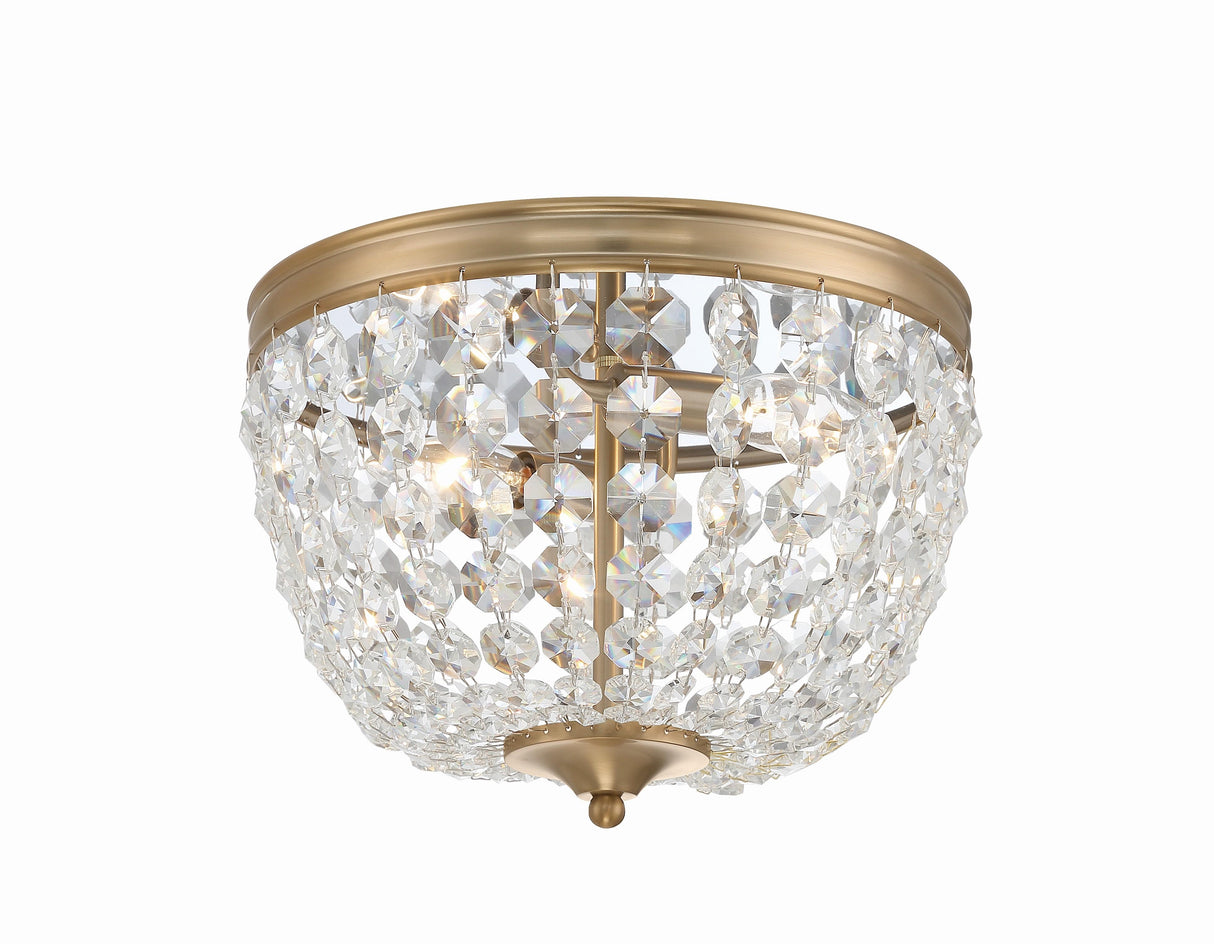 Crystorama Nola 2 Light Vibrant Gold Flush Mount