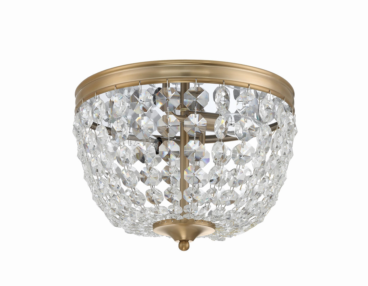 Crystorama Nola 2 Light Vibrant Gold Flush Mount