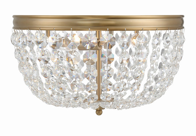 Crystorama Nola 3 Light Vibrant Gold Flush Mount