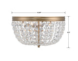 Crystorama Nola 3 Light Vibrant Gold Flush Mount