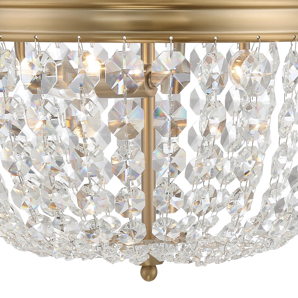 Crystorama Nola 3 Light Vibrant Gold Flush Mount
