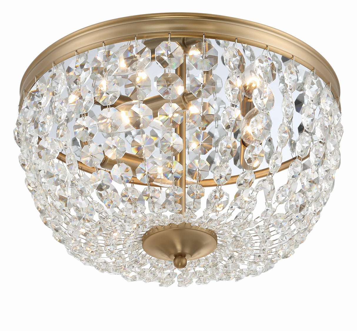 Crystorama Nola 3 Light Vibrant Gold Flush Mount