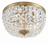 Crystorama Nola 3 Light Vibrant Gold Flush Mount