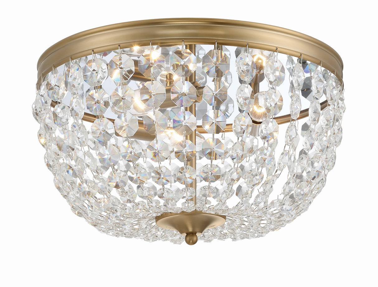 Crystorama Nola 3 Light Vibrant Gold Flush Mount