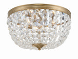 Crystorama Nola 3 Light Vibrant Gold Flush Mount