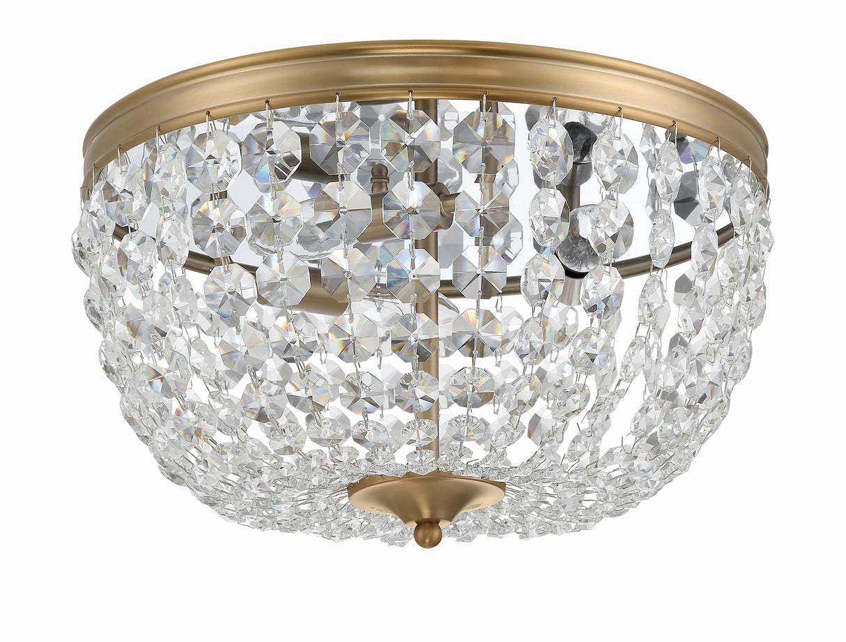 Crystorama Nola 3 Light Vibrant Gold Flush Mount