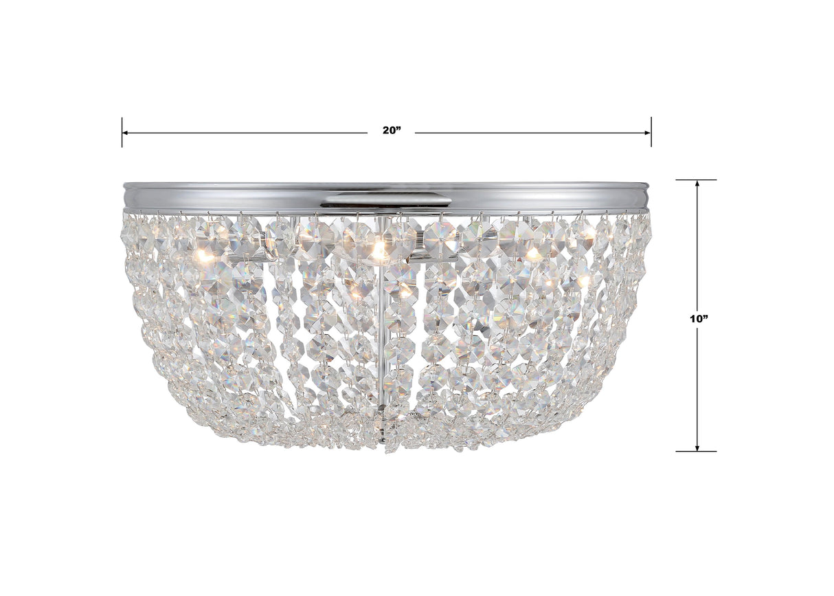 Crystorama Nola 5 Light Polished Chrome Flush Mount