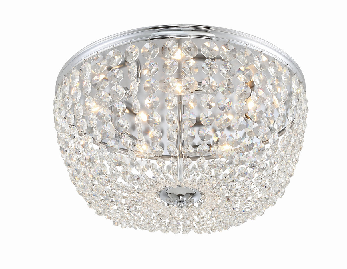 Crystorama Nola 5 Light Polished Chrome Flush Mount