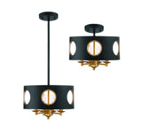 Crystorama Odelle 4 Light Black + Antique Gold Chandelier