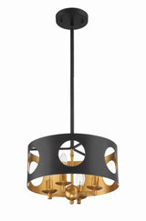 Crystorama Odelle 4 Light Black + Antique Gold Chandelier
