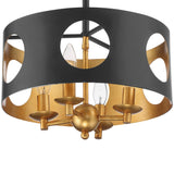 Crystorama Odelle 4 Light Black + Antique Gold Chandelier