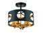 Crystorama Odelle 4 Light Black + Antique Gold Semi Flush Mount