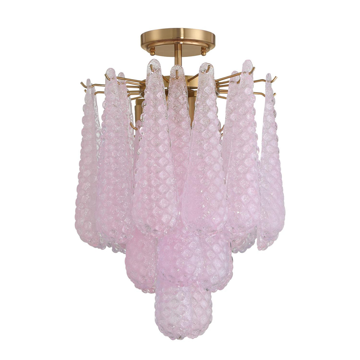 Crystorama Ollie 4 Light Aged Brass Semi Flush Mount