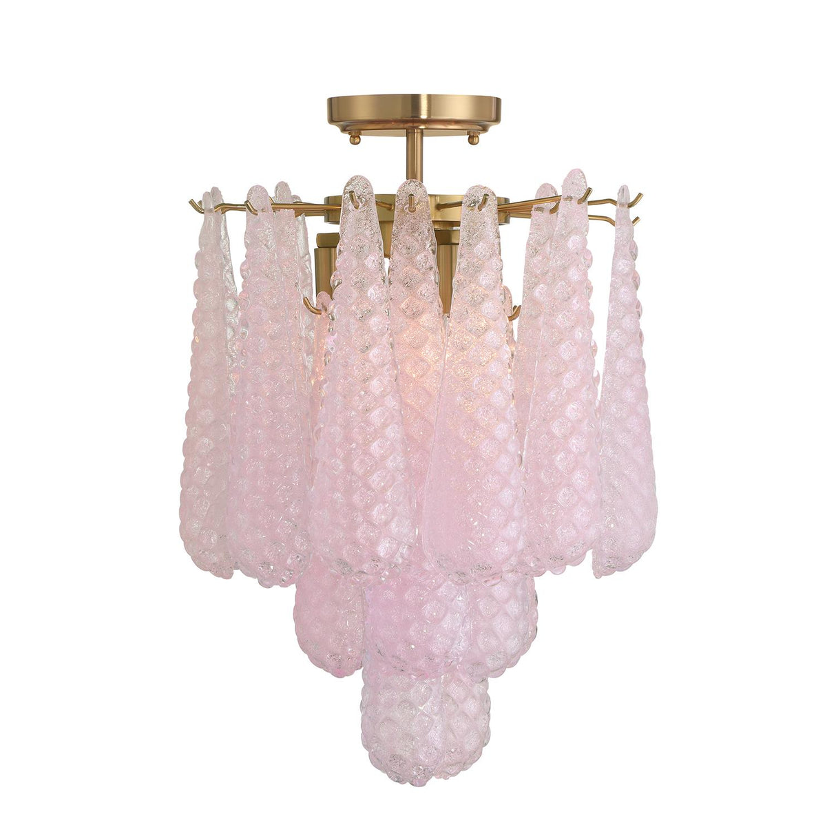 Crystorama Ollie 4 Light Aged Brass Semi Flush Mount