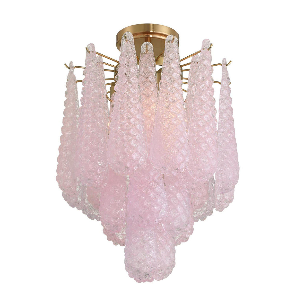 Crystorama Ollie 4 Light Aged Brass Semi Flush Mount