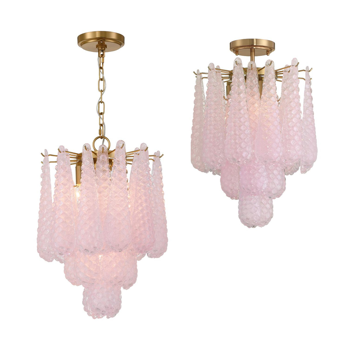 Crystorama Ollie 4 Light Aged Brass Semi Flush Mount