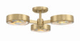 Crystorama Orson 3 Light Modern Gold Semi Flush Mount