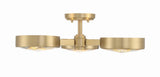 Crystorama Orson 3 Light Modern Gold Semi Flush Mount