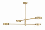 Crystorama Orson 4 Light Modern Gold Linear Chandelier
