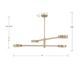Crystorama Orson 4 Light Modern Gold Linear Chandelier