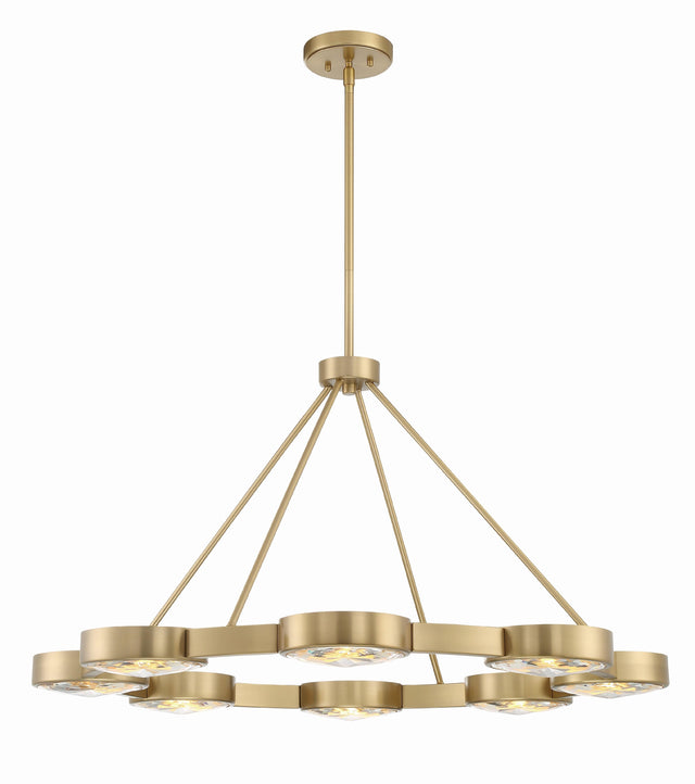 Crystorama Orson 8 Light Modern Gold Chandelier