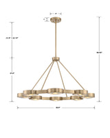 Crystorama Orson 8 Light Modern Gold Chandelier