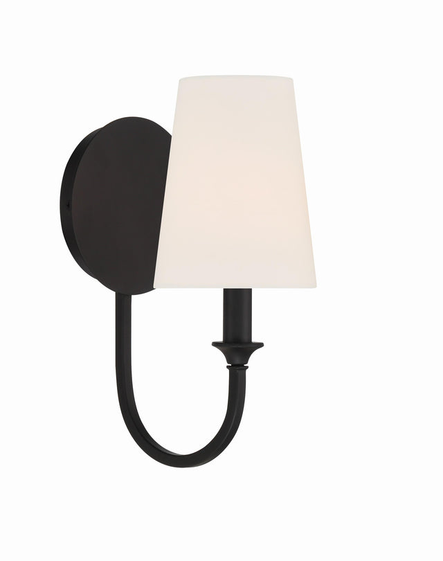 Crystorama Payton 1 Light Black Forged Sconce