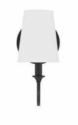 Crystorama Payton 1 Light Black Forged Sconce