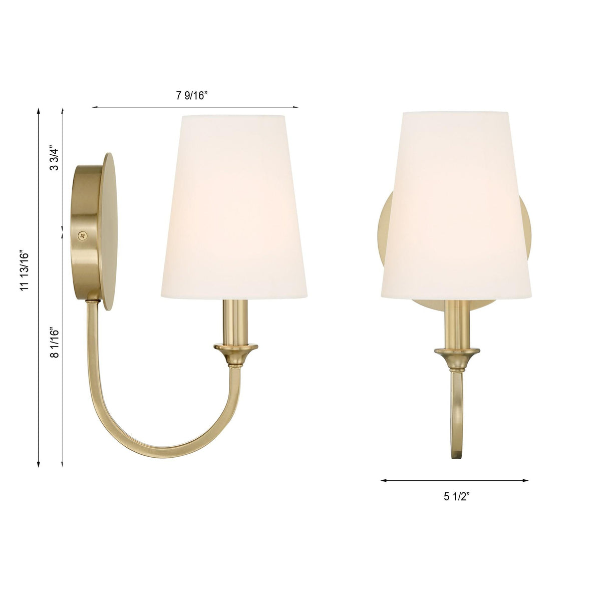Crystorama Payton 1 Light Vibrant Gold Sconce